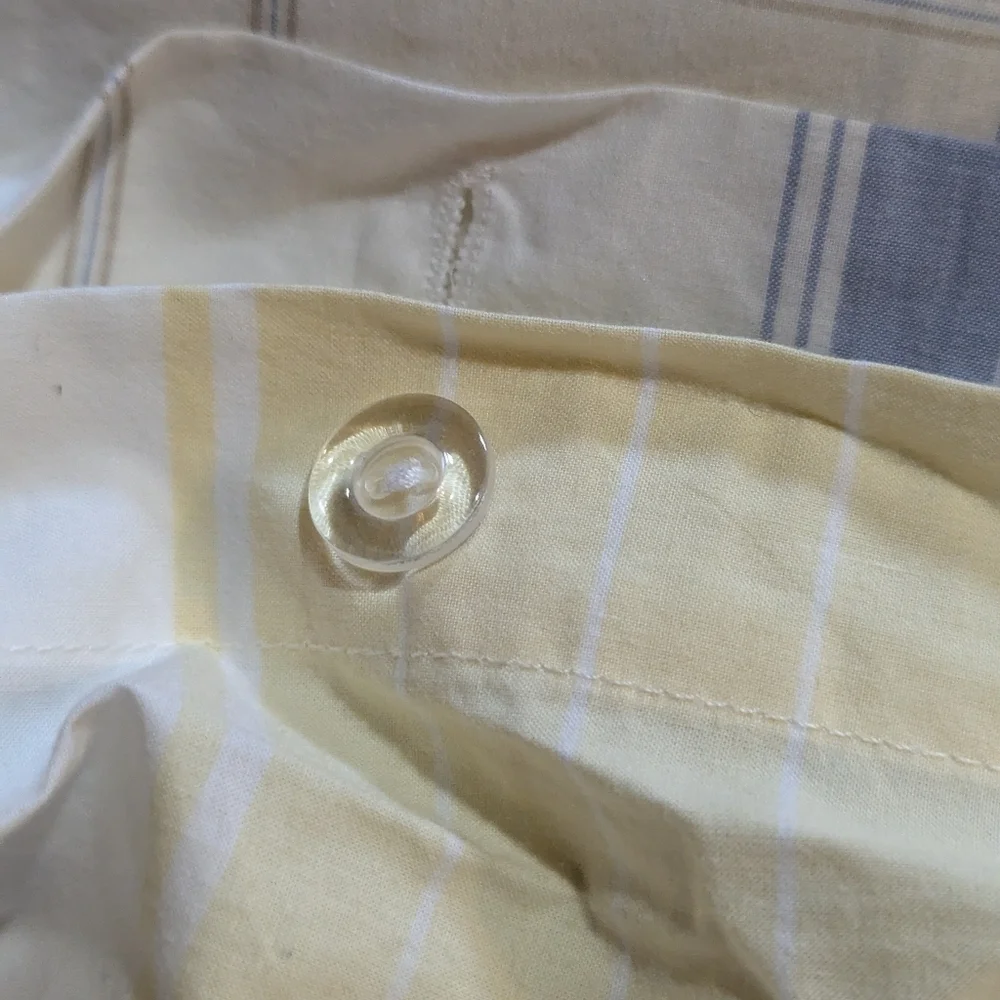 90s Eddie Bauer Duvet Cover Twin Plaid Yellow Blue White Cottagecore Preppy - Picture 7 of 7